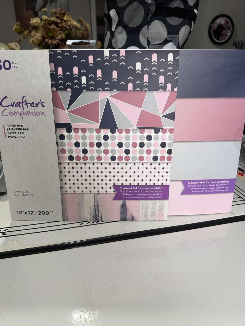 Crafters Companion Navy Blush & Navy and Blush Pearlescent Paper Pad